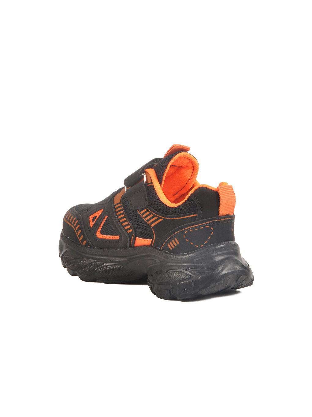 Siyah Turuncu Cırtlı Fileli Unisex Çocuk Spor Ayakkabı 1500 P-3