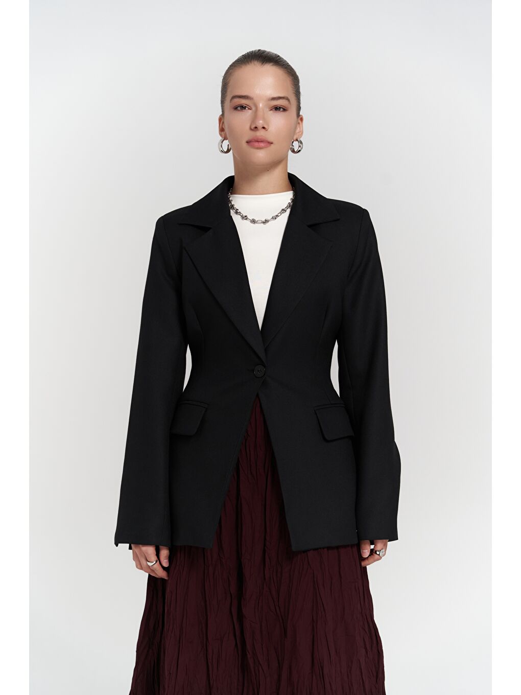 Lecco Dar Kesim Siyah Blazer