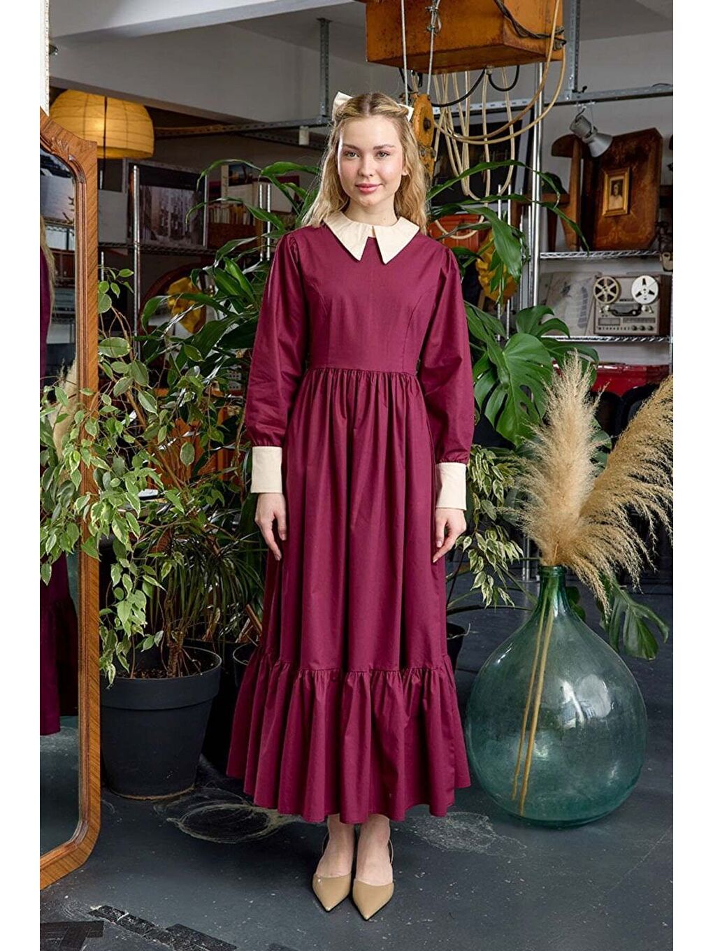 Mürdüm Çalıkuşu Elbise-1