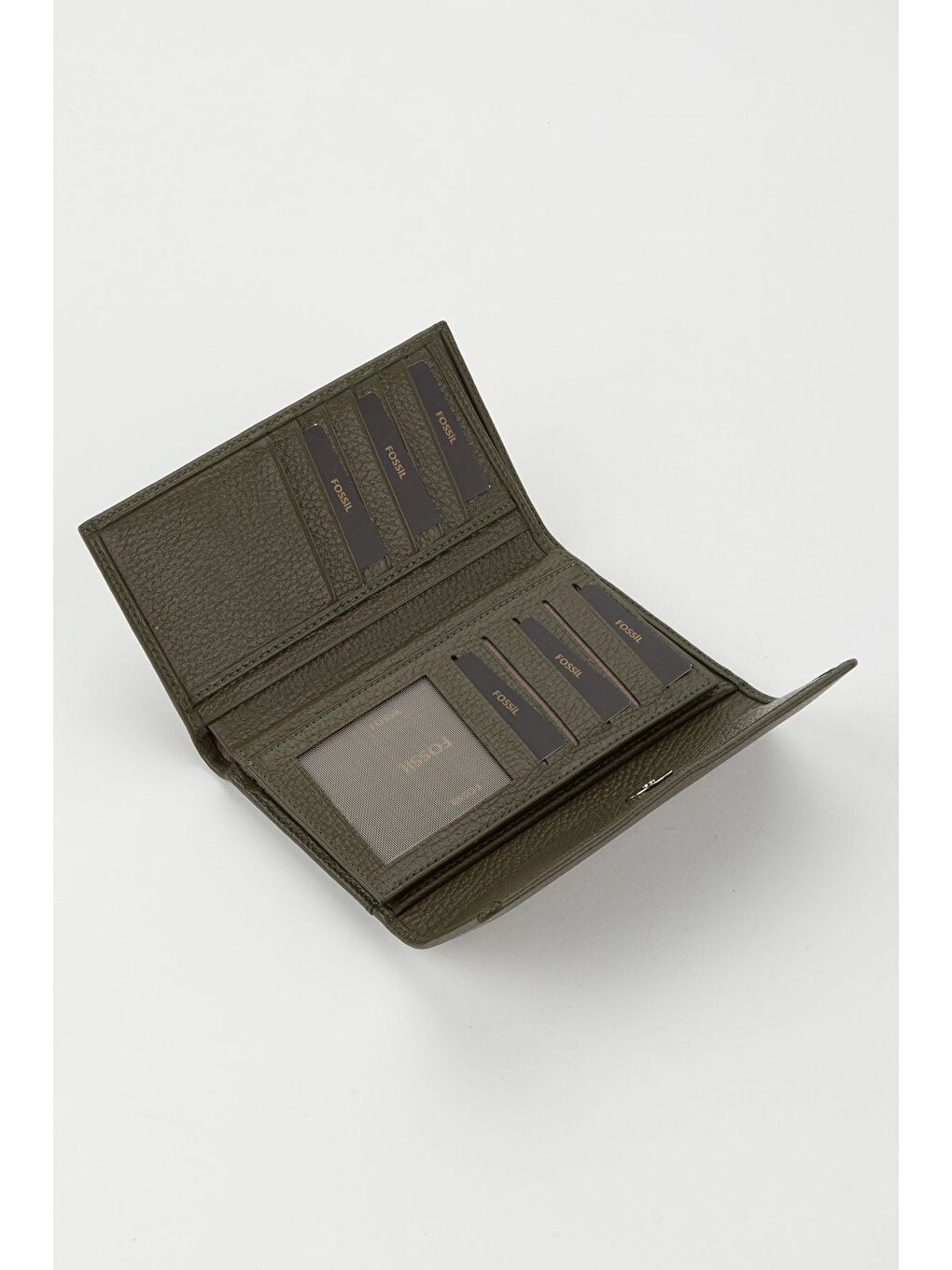 Yeşil Kutulu Hakiki Deri Mavi Orta Boy Çok Gözlü Kadın El Portföyü Kartlık Cüzdan-3