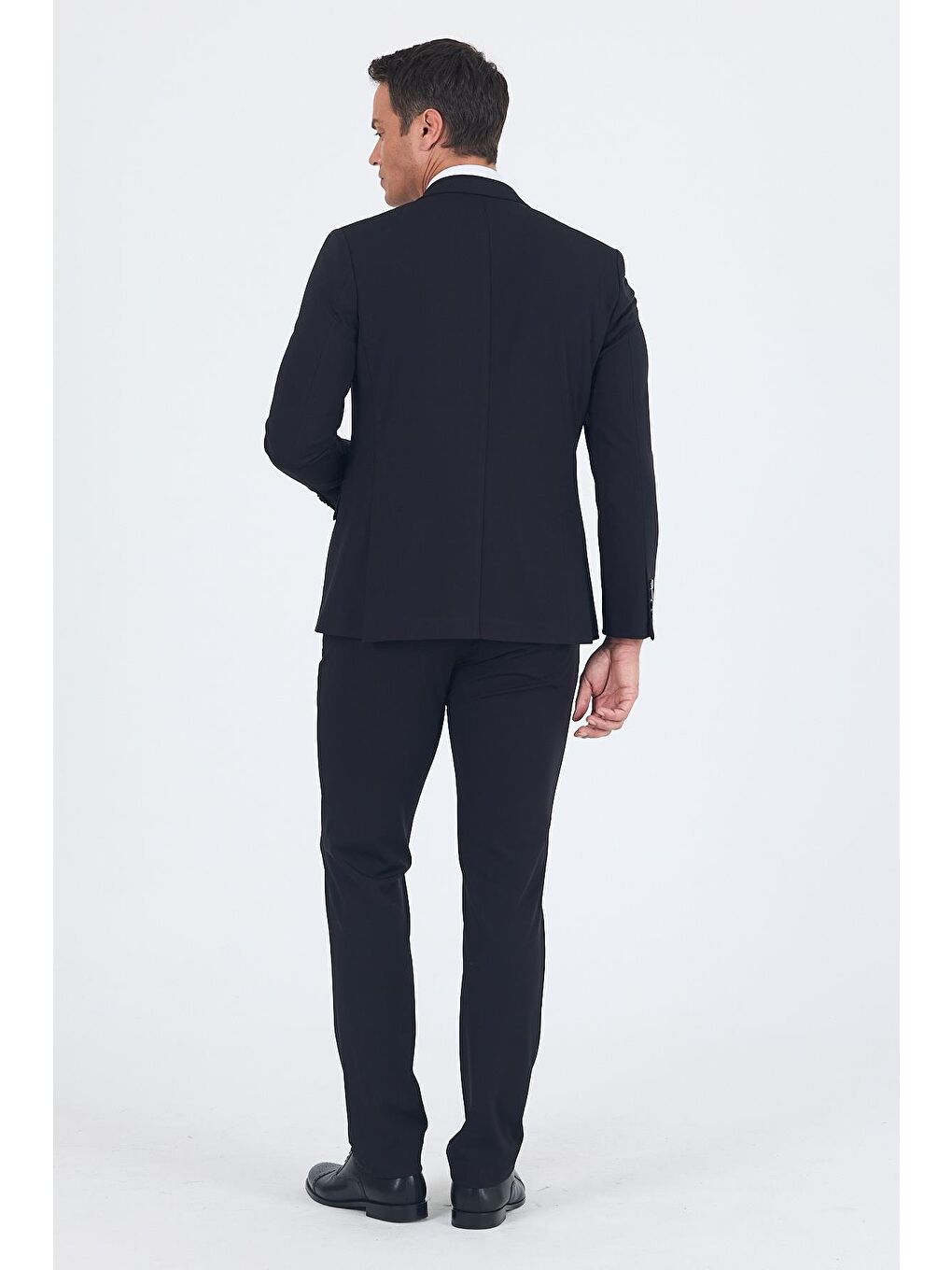 Siyah Kırlangıç Yaka Kelebek Astar 6 Drop Slim Fit Beli Lastikli Takım Elbise 1001250176-1