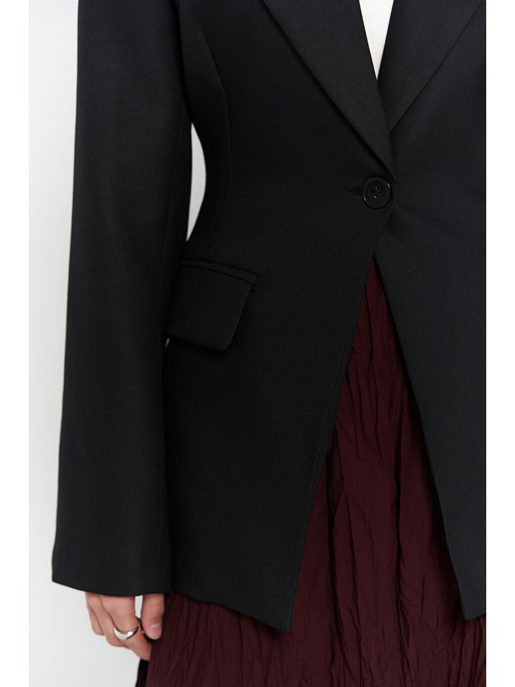 Lecco Dar Kesim Siyah Blazer-7