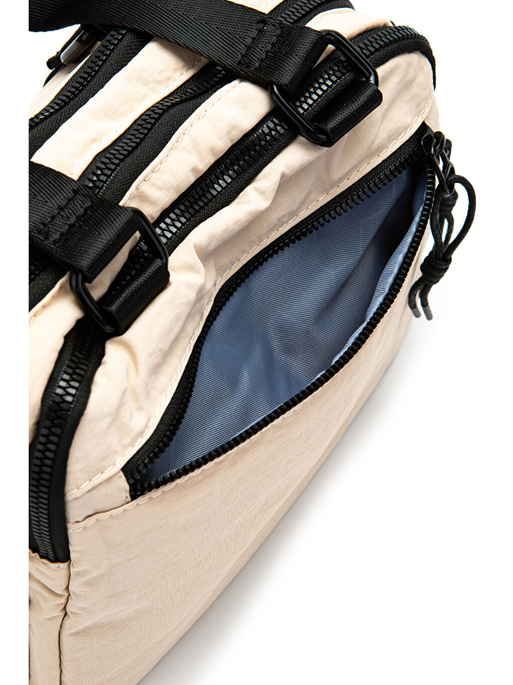 Ekru Klinkır Kumaş Kadın Çapraz Çanta Gale Krem-6