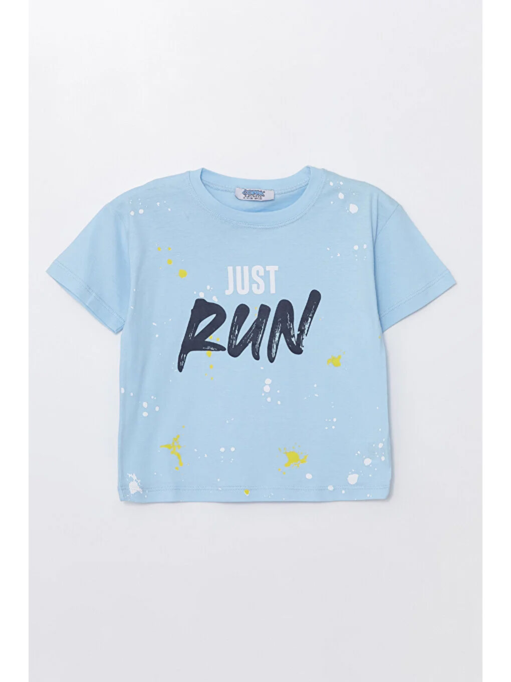 Mavi Run Baskılı Penye Şort- T-shirt Erkek Takım-2