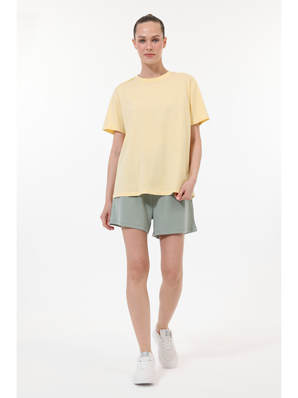 WB 11ADA Sarı Kadın Kısa Kol T-Shirt-2