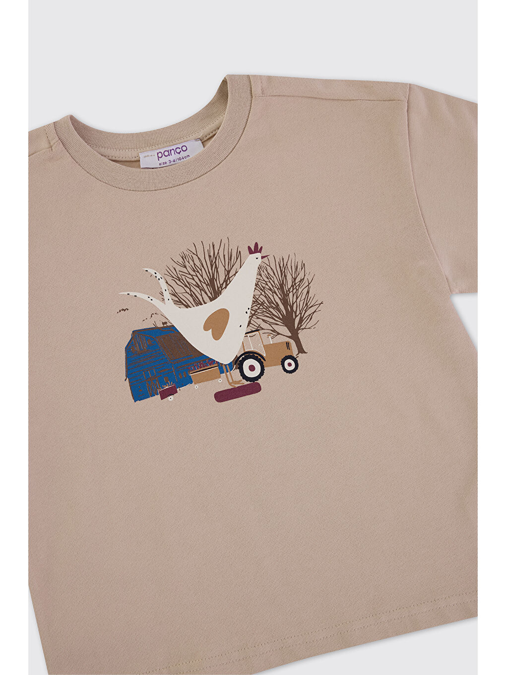 Erkek Bebek Uzun Kollu Baskılı Bej Tişört-2