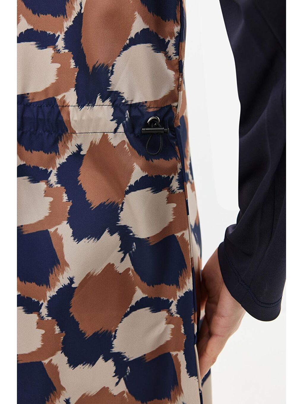 Büyük Beden Paraşüt Kumaş Fermuarlı 4'Lü Tesettür Mayo 1403 Koyu Lacivert-11