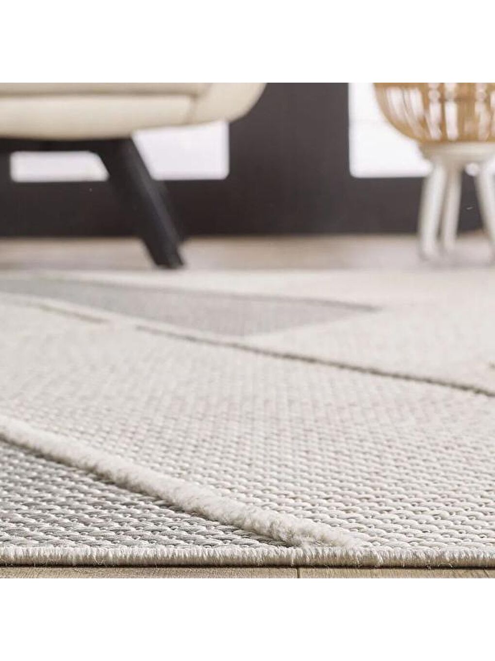 Shibori Trooper Kaymaz Tabanlı Antialerjik Halı - Bej - 120x180 cm-1