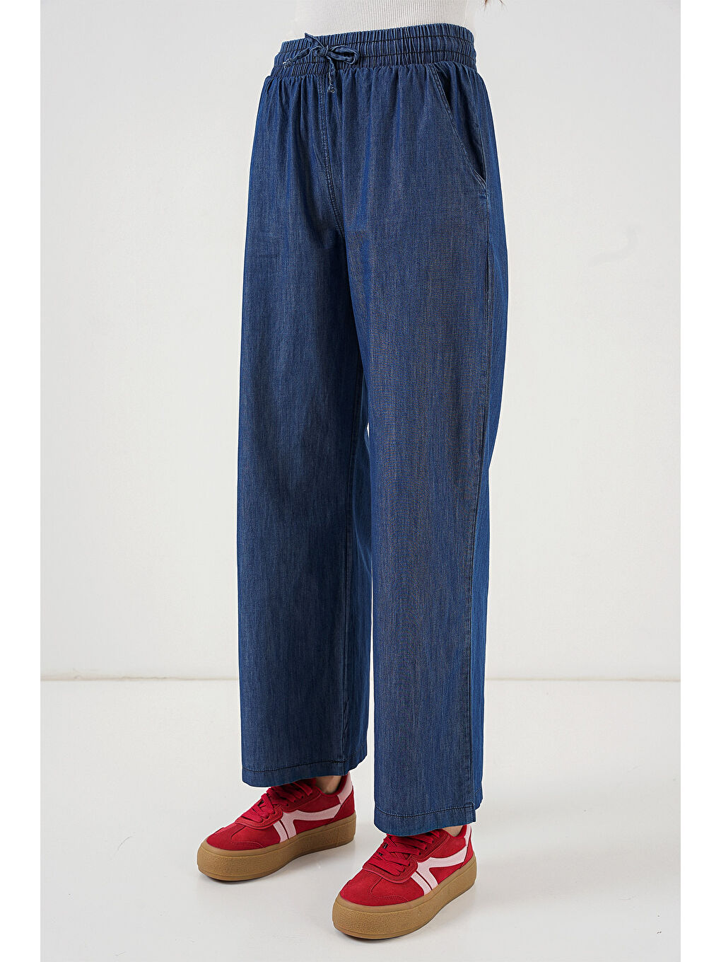 Kadın Rahat Kalıp Jean Pantolon 6707   Lacivert-1