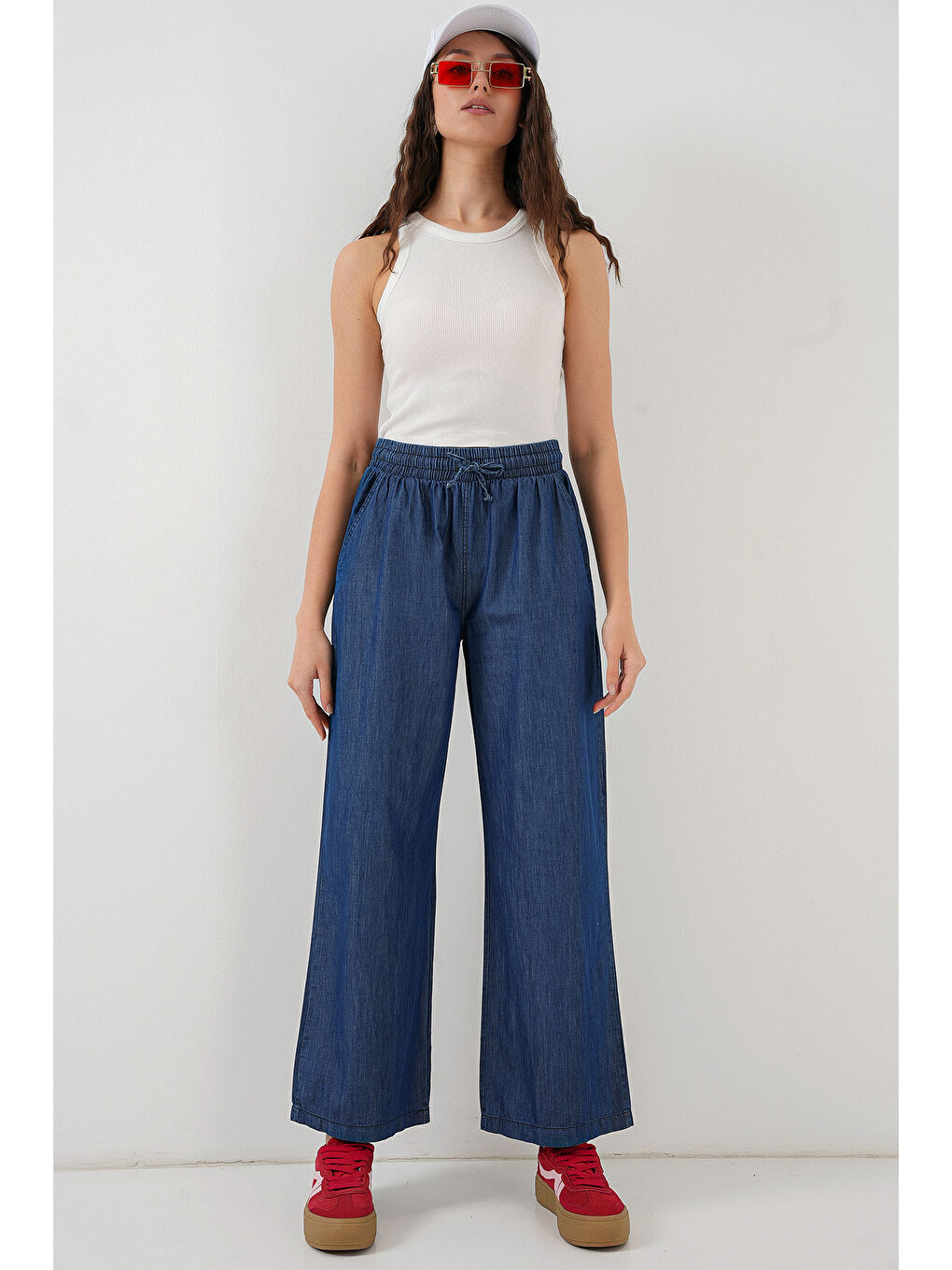 Kadın Rahat Kalıp Jean Pantolon 6707   Lacivert-2