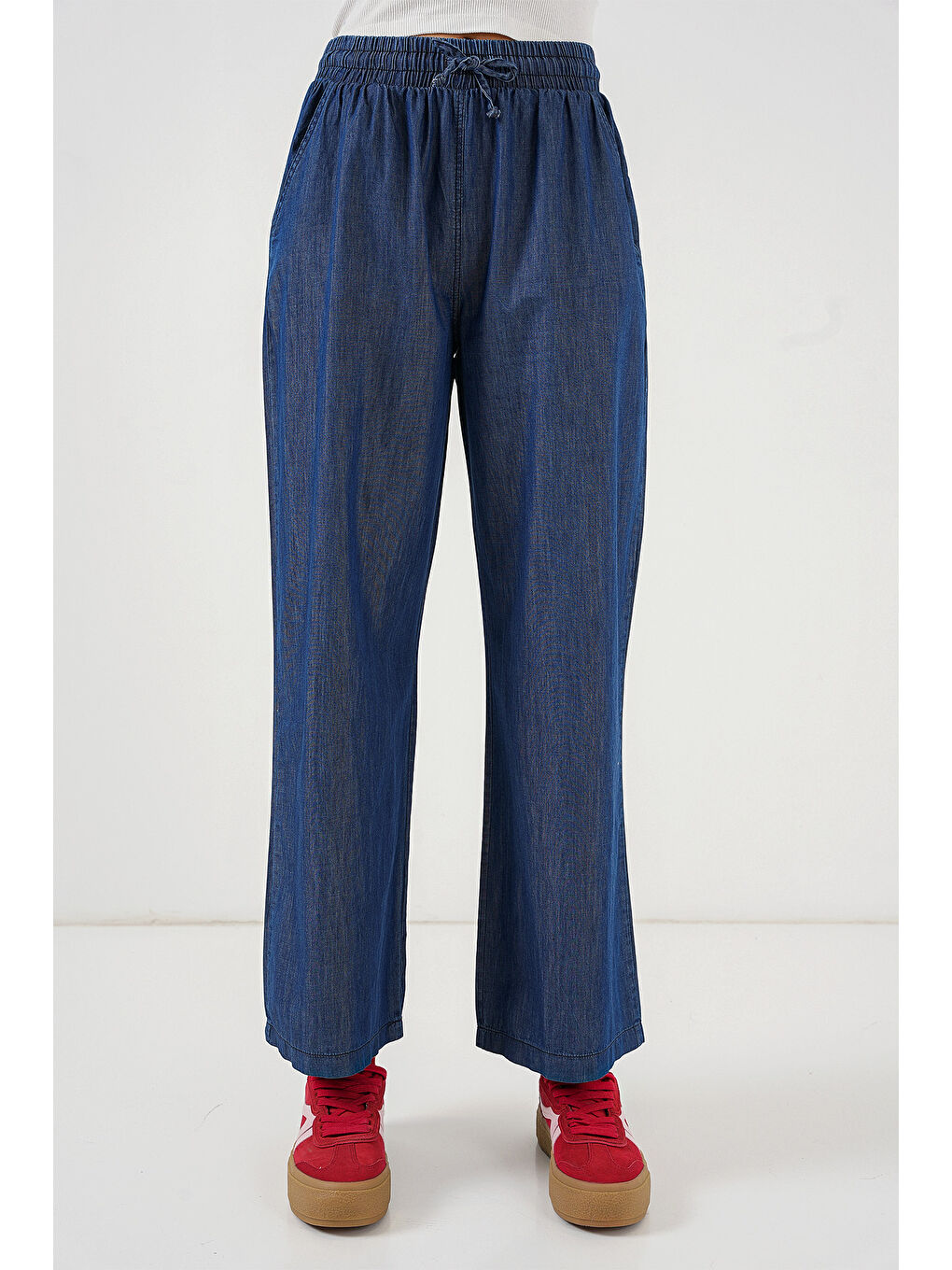 Kadın Rahat Kalıp Jean Pantolon 6707   Lacivert-3