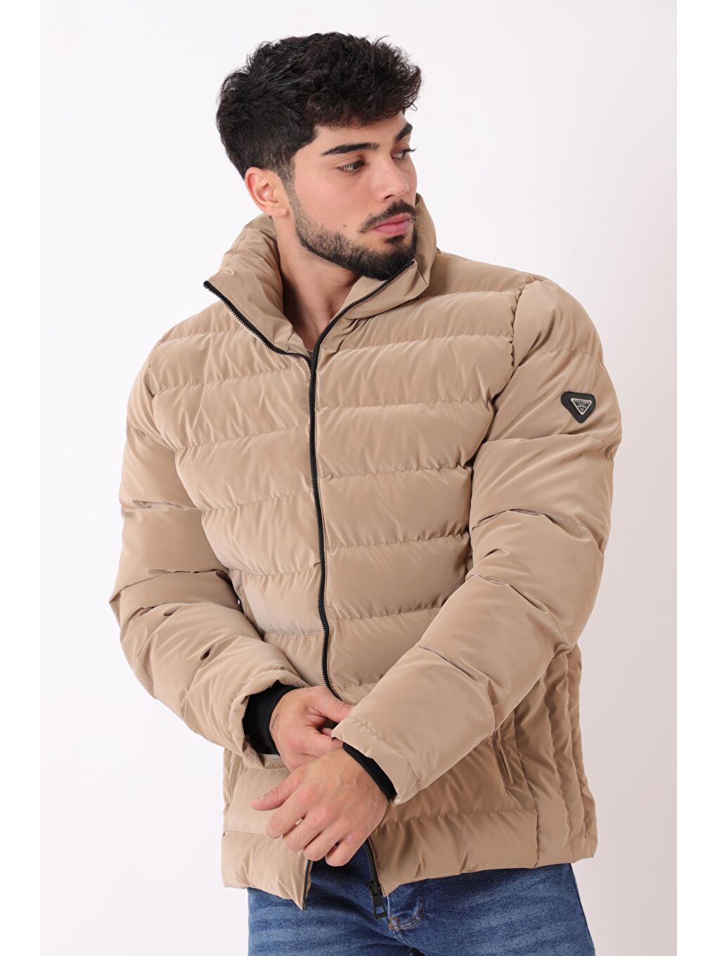 Kahverengi Cep Detay Dik Yaka Armalı Nova Kışlık Mont PLDP 3012_50463-3