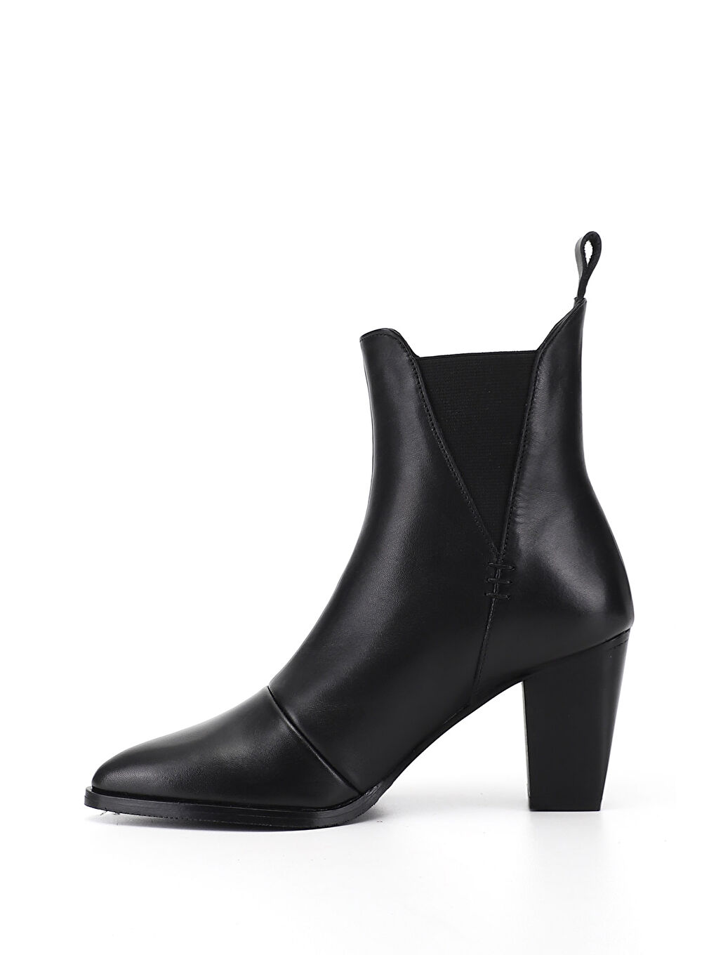 Siyah Kadın SİYAH Topuklu Hakiki Deri Chelsea Bot-3