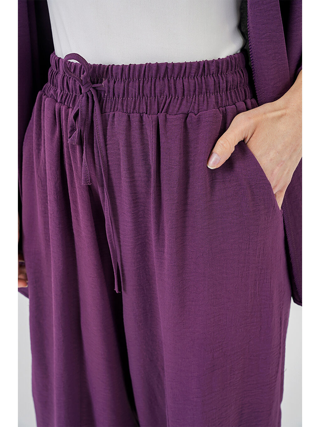 Kadın Kimono İkili Takım 6693 - Mürdüm-3