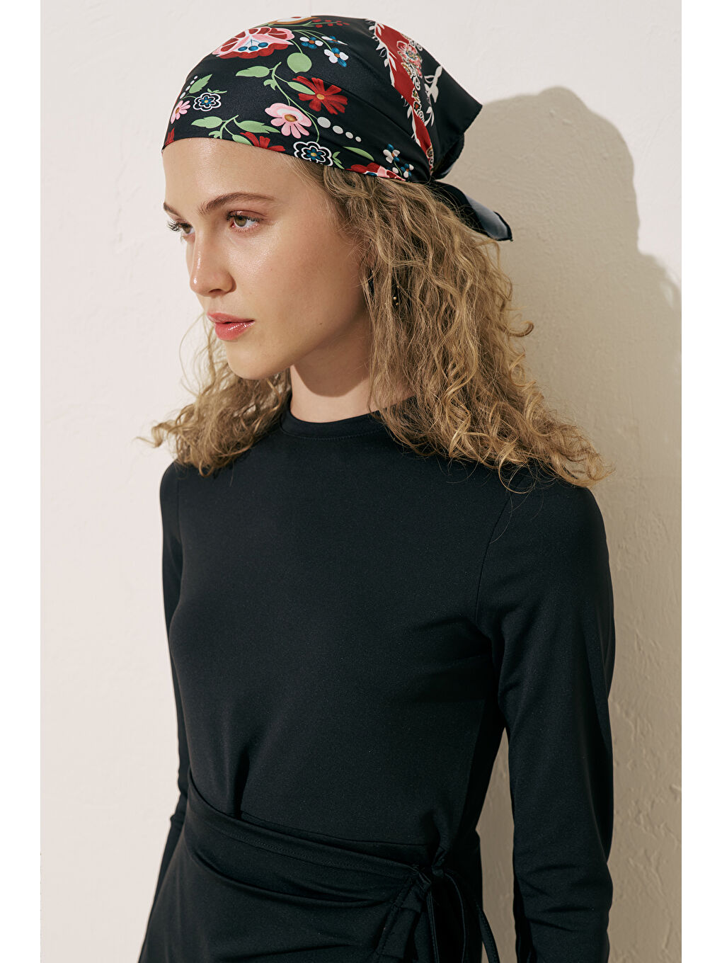 Anvelop Etekli Mayo Elbise Siyah-3