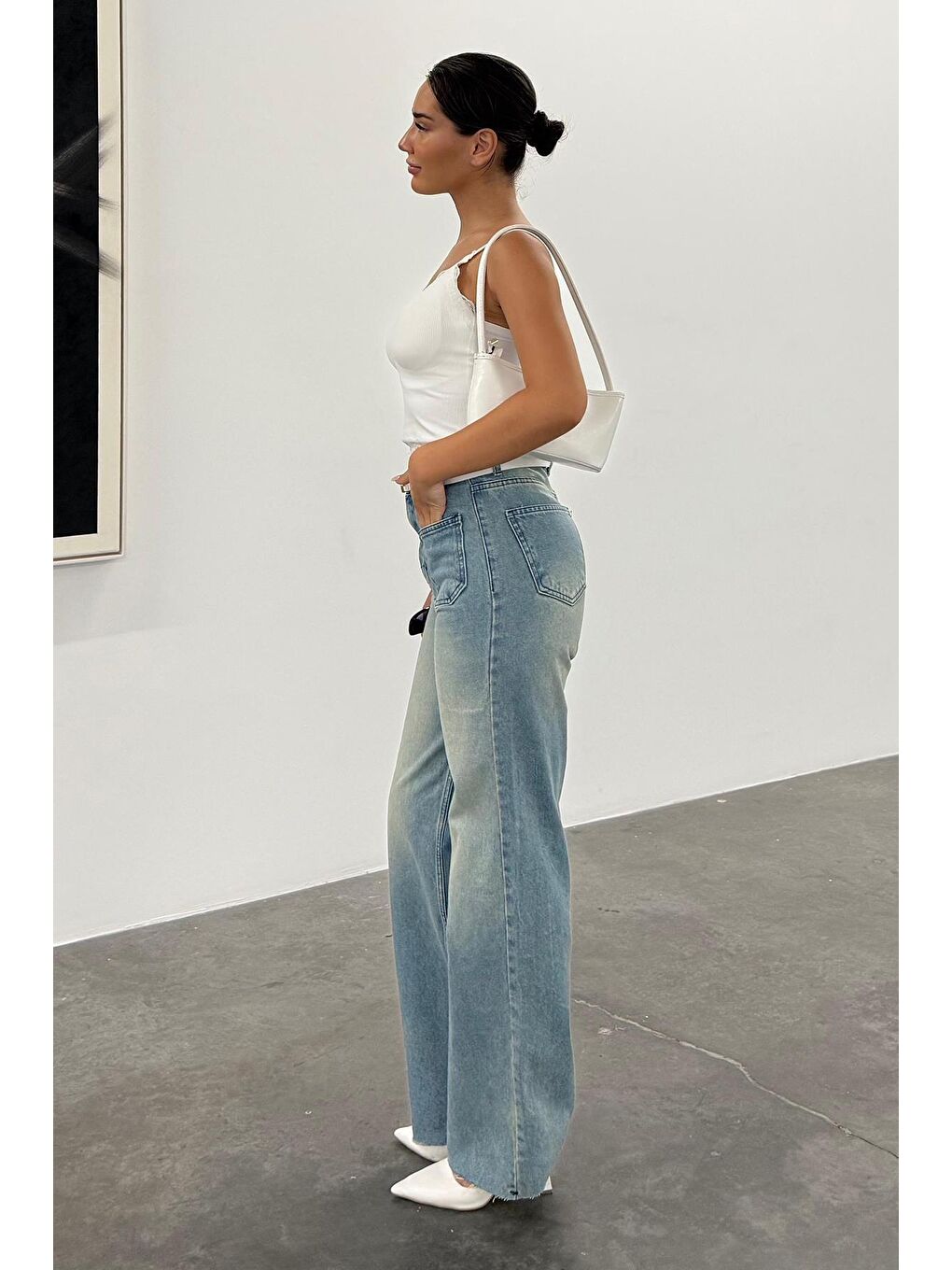 Açık Mavi Ön Cepli Kadın Jean Pantolon Mg2500-5