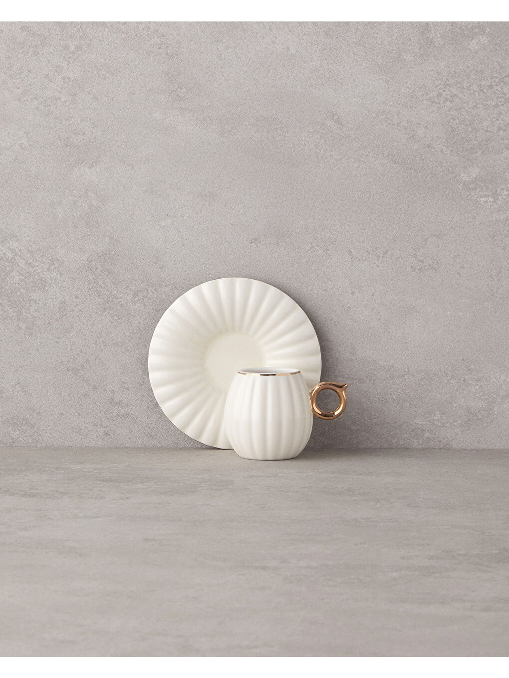 Polka New Bone China 12 Parça 6 Kişilik Kahve Fincan Takımı Beyaz-1