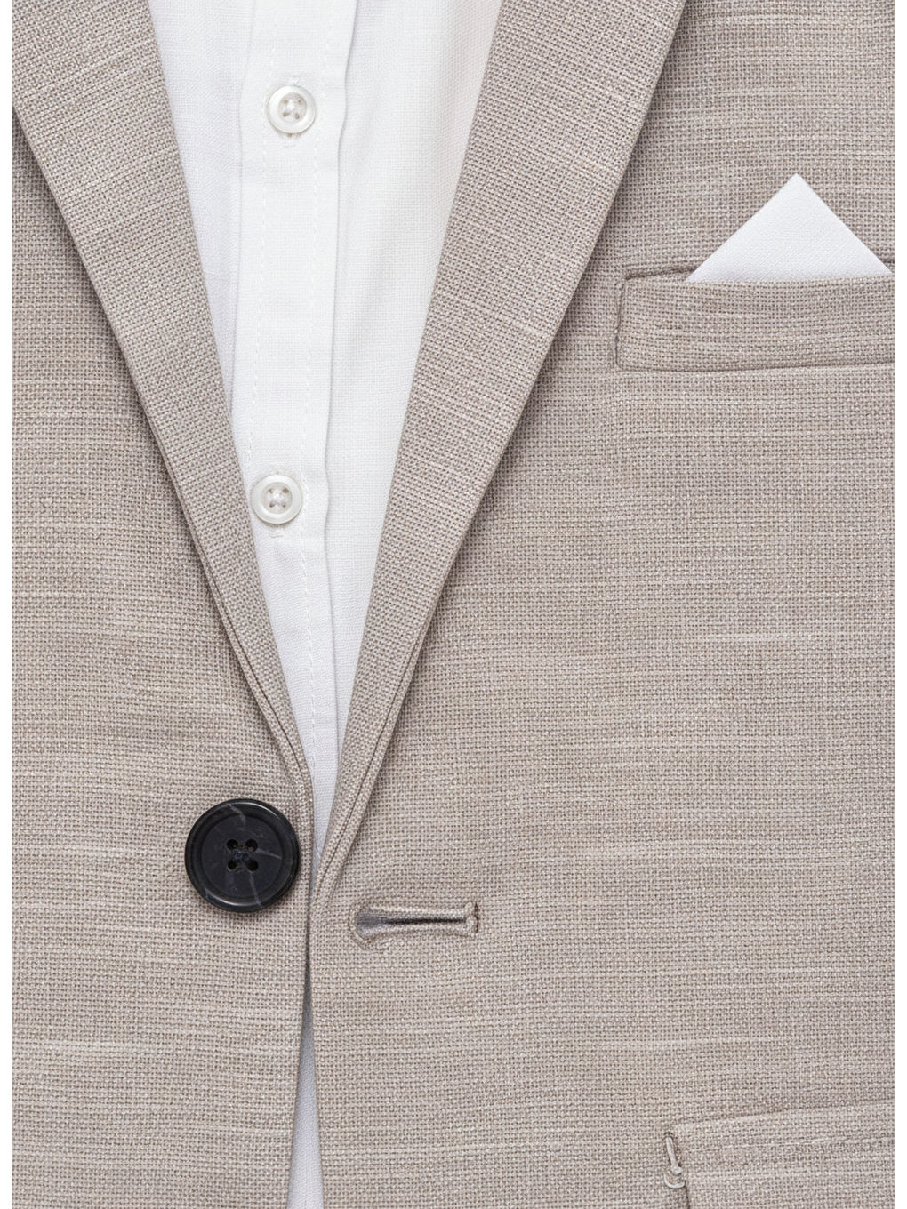 Gri Erkek Çocuk Pamuklu Bej Ceketli Klasik Takım (4 Parça)-1