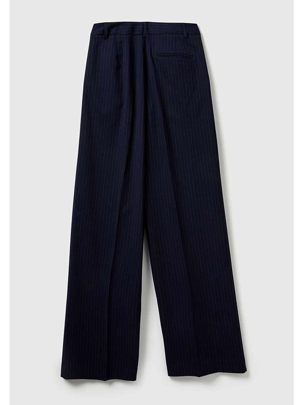 Kadın Lacivert Desenli Viskoz Karışımlı Cepli Bol Paça Pantolon-3