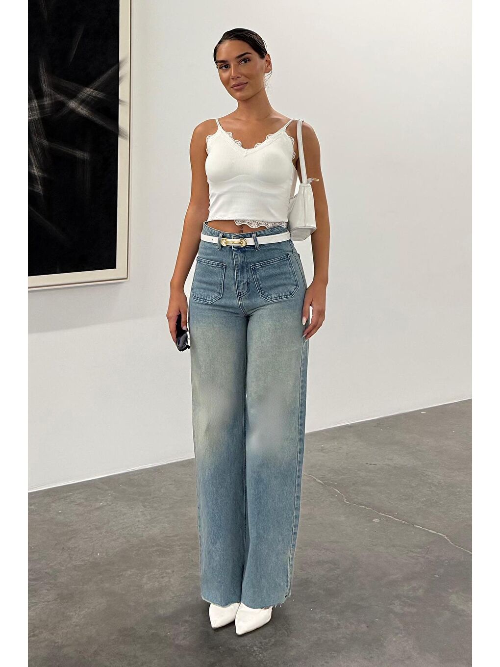 Açık Mavi Ön Cepli Kadın Jean Pantolon Mg2500-6