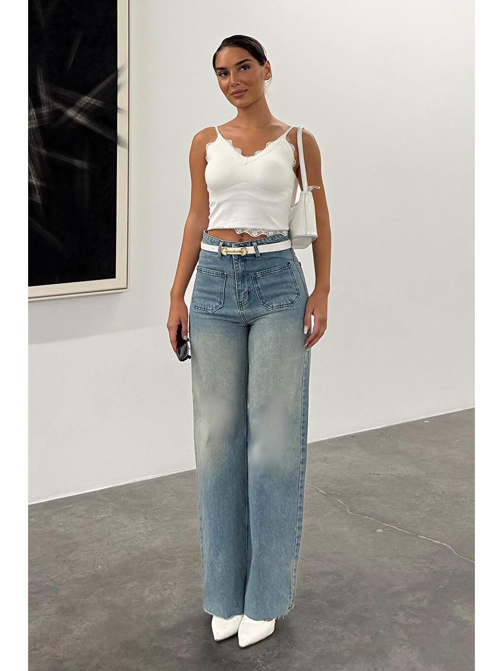 Açık Mavi Ön Cepli Kadın Jean Pantolon Mg2500-7