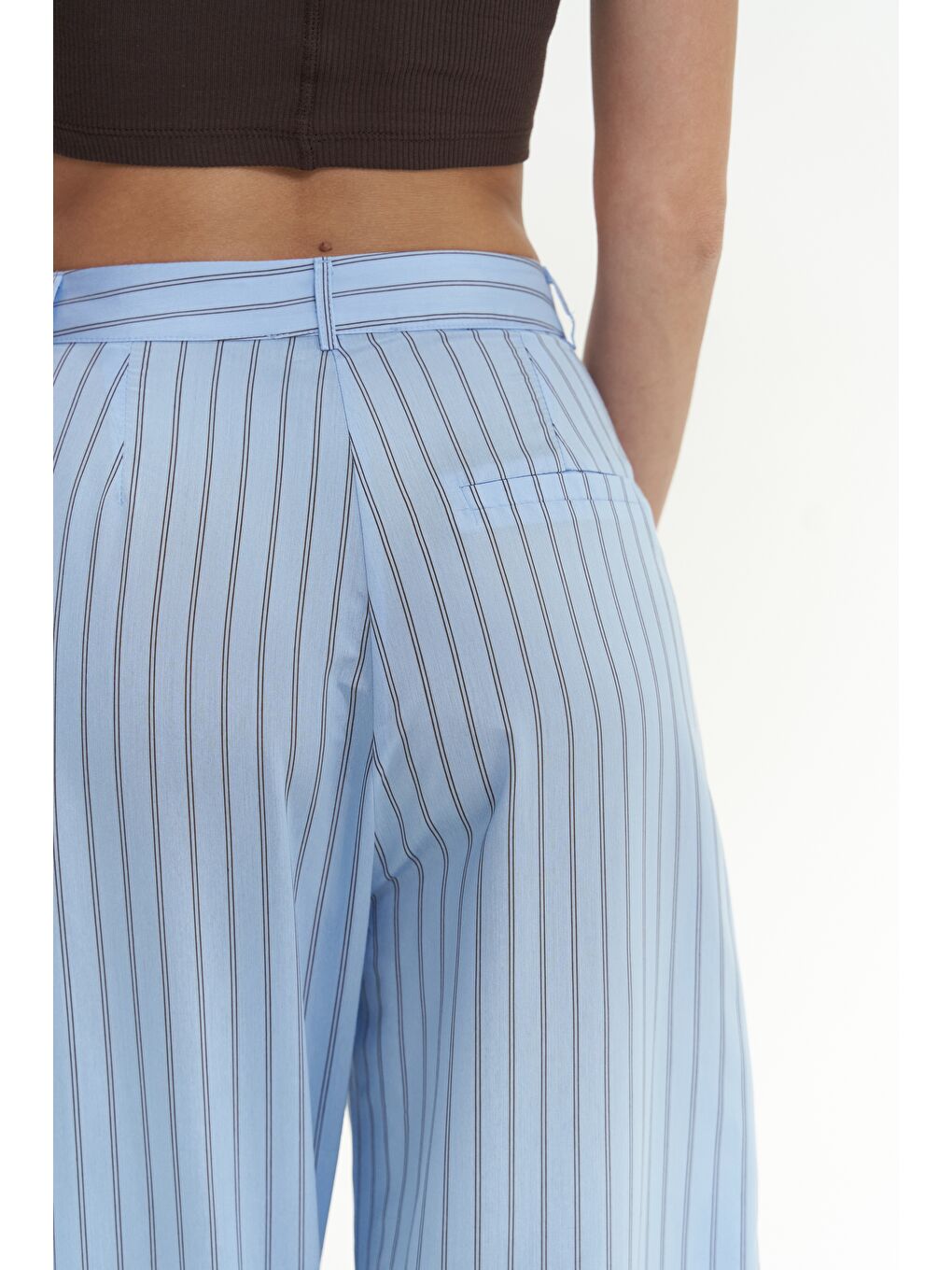 Berlin Çizgili Mavi Gömlek Pantolon Takım-7