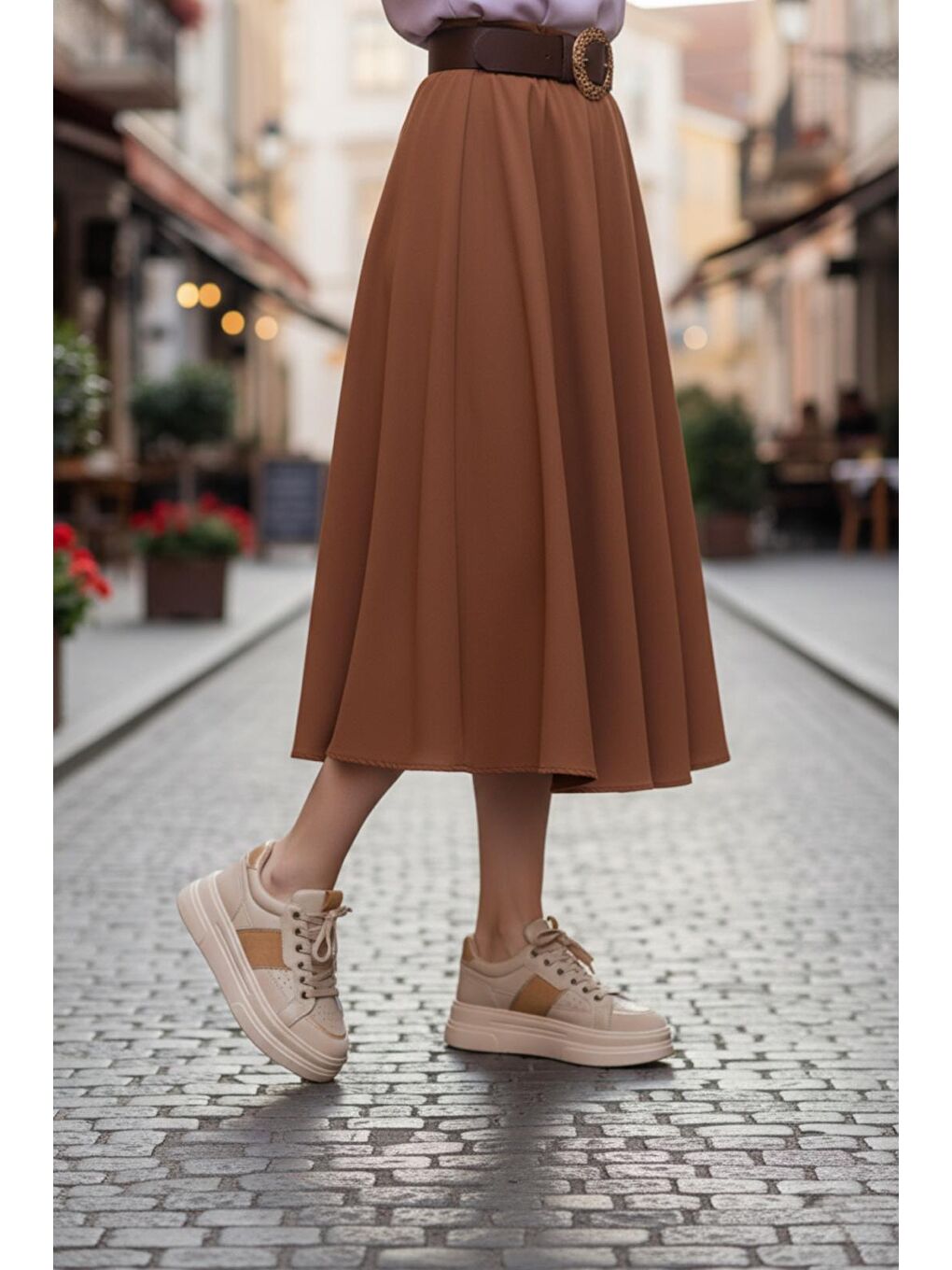 Kahverengi Garantili Tetra Nud-Bej Günlük Ortopedik Kadın Sneaker Spor Ayakkabı-1