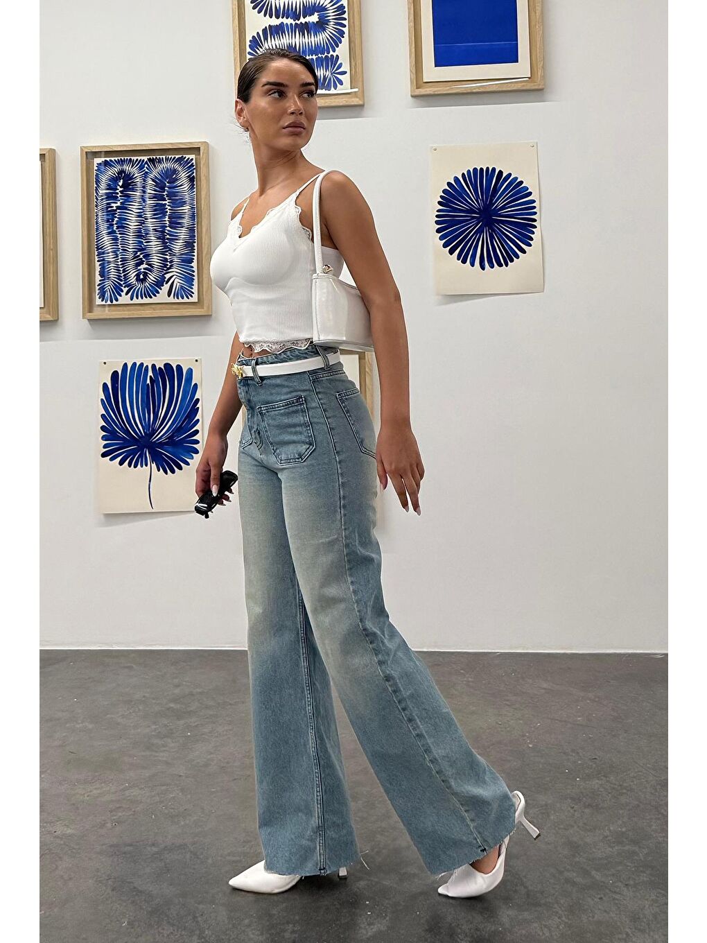 Açık Mavi Ön Cepli Kadın Jean Pantolon Mg2500-9