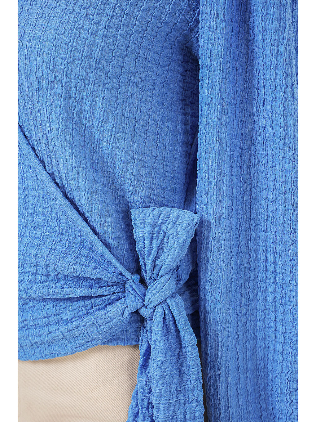 0441 Anvelop Örme Bluz - Mavi-3