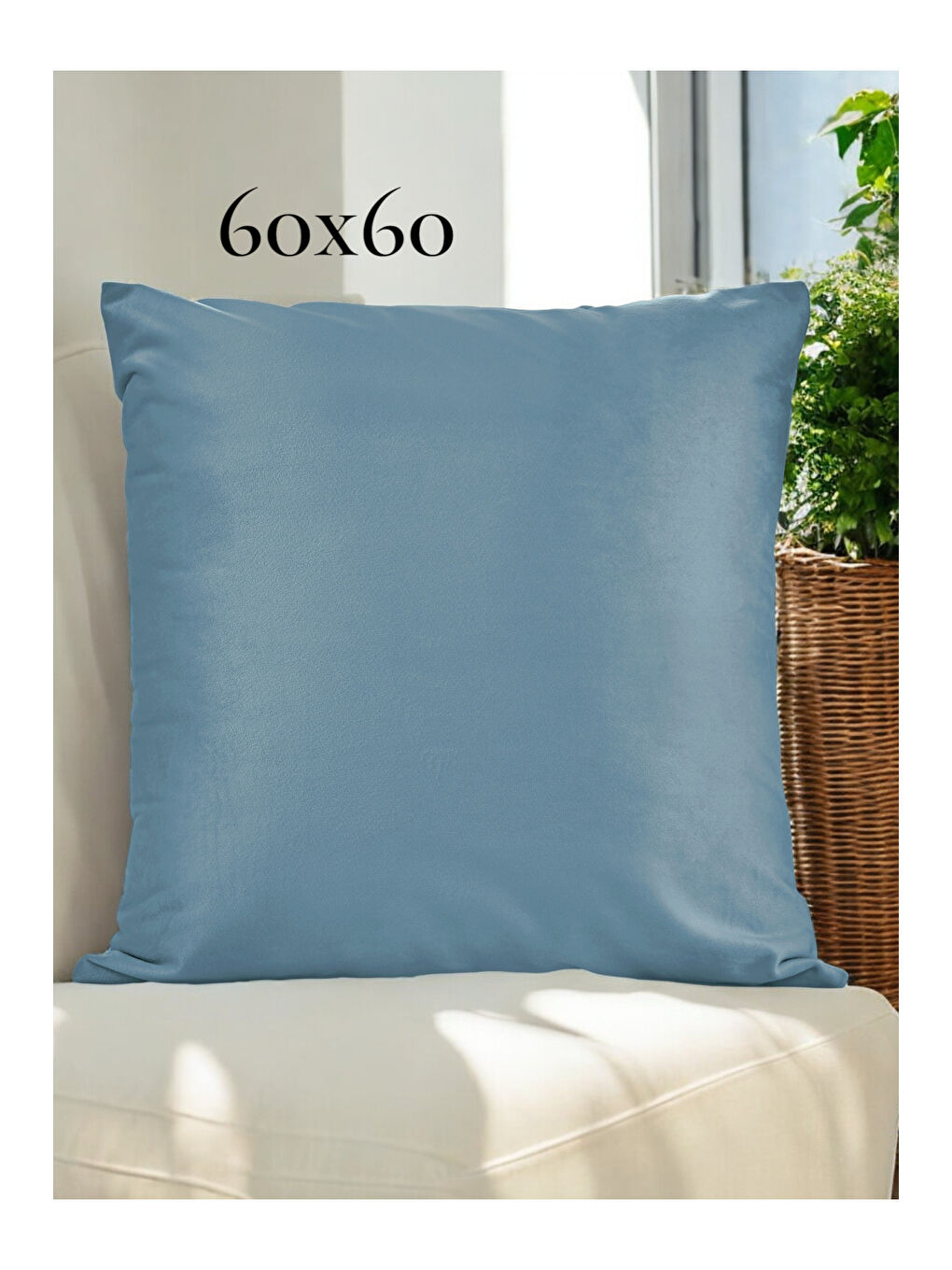 Malcolm Kadife Dokulu Turkuaz Yeşili Kırlent Kılıfı-60x60