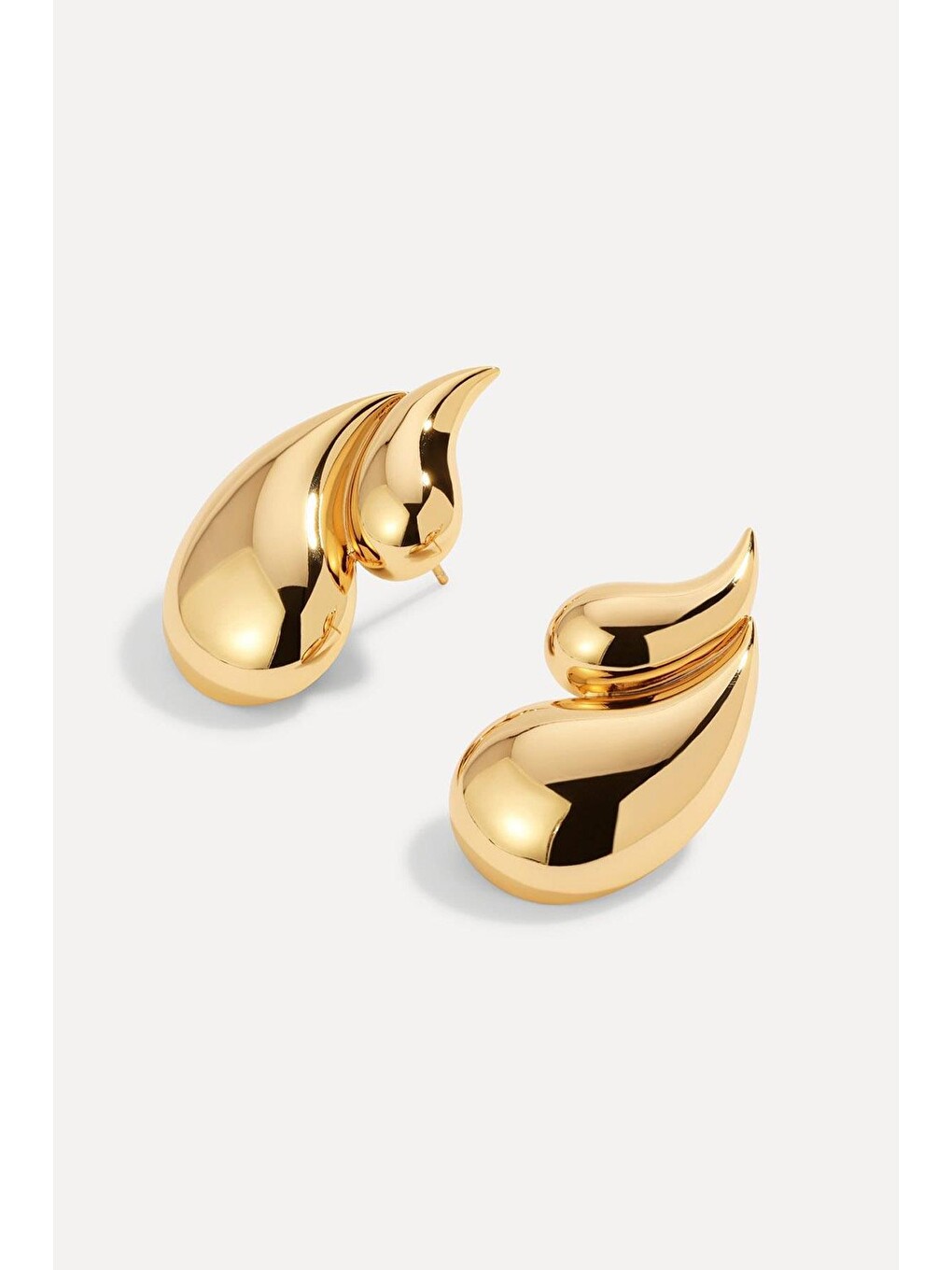 Sarı Lili Clasp Gold Çelik Damla Küpe-1