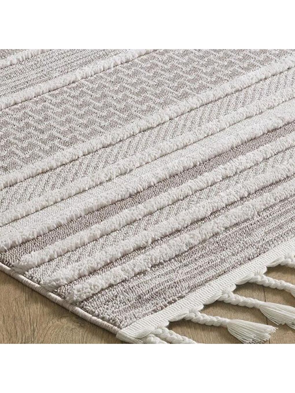 Ekru Bilbao Shale Modern İskandinav Desenli Halı - Krem - 120x180 cm-2