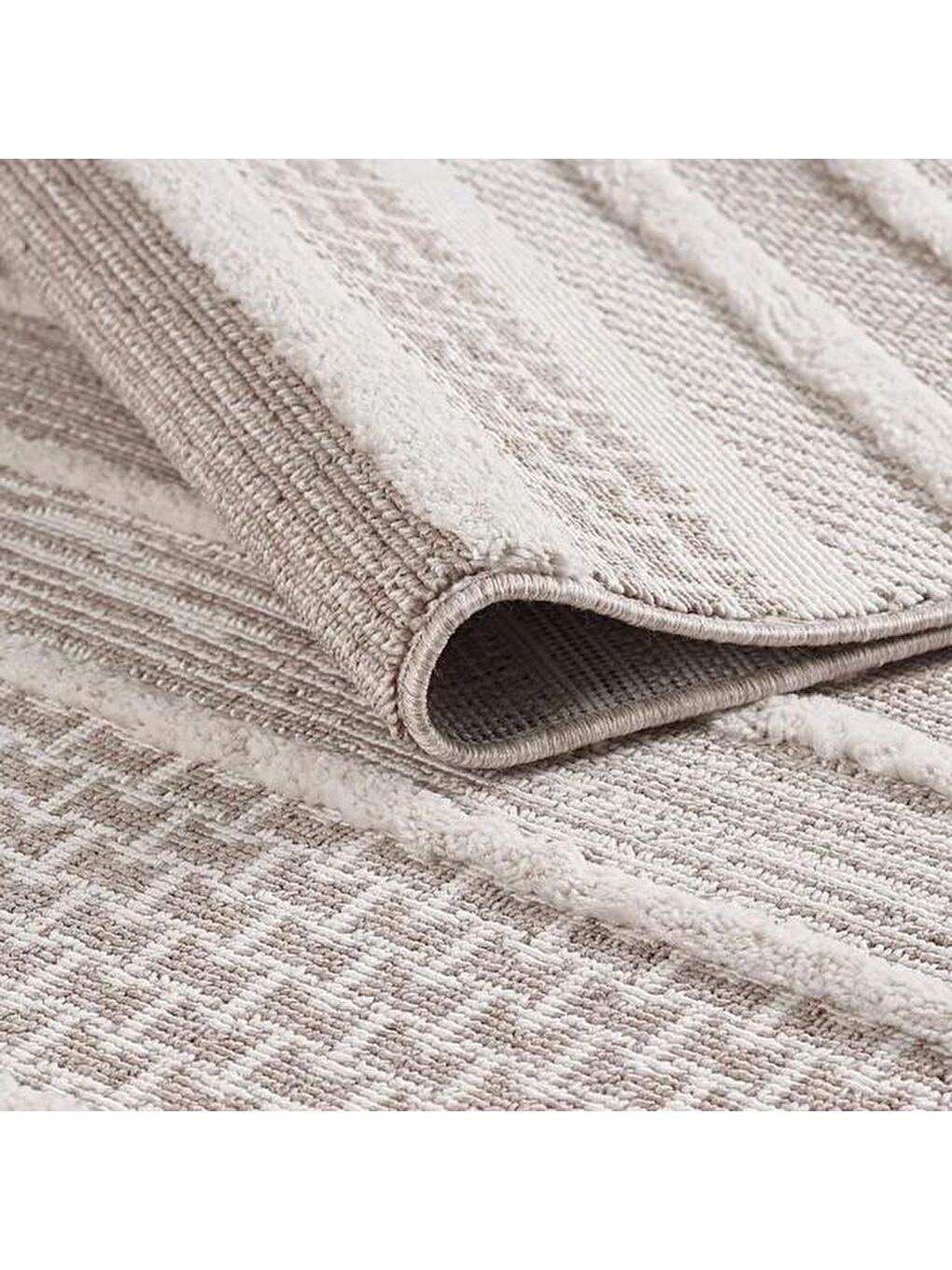 Ekru Bilbao Shale Modern İskandinav Desenli Halı - Krem - 120x180 cm-3