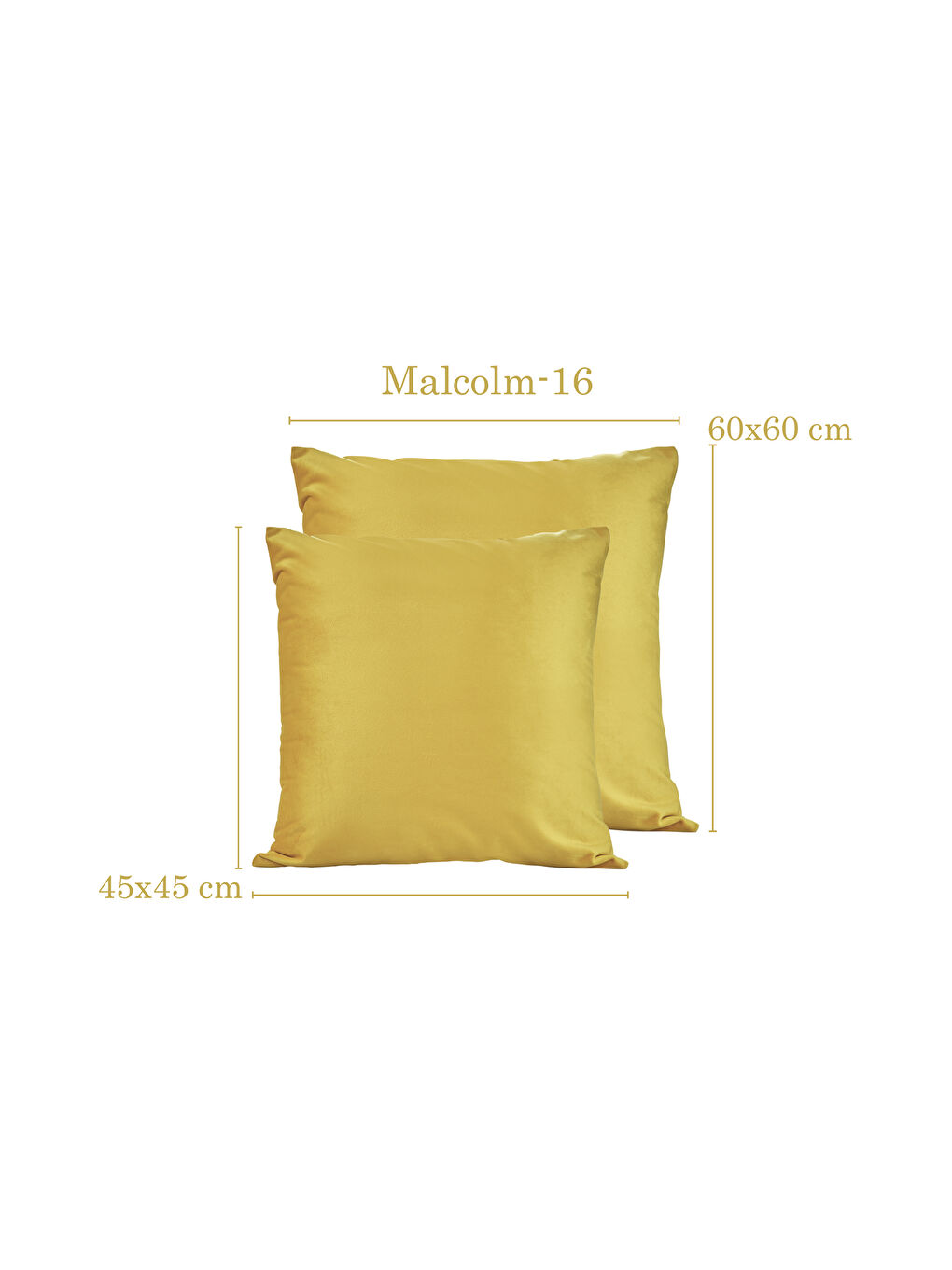 Malcolm Kadife Dokulu Sarı Kırlent Kılıfı-60x60-2