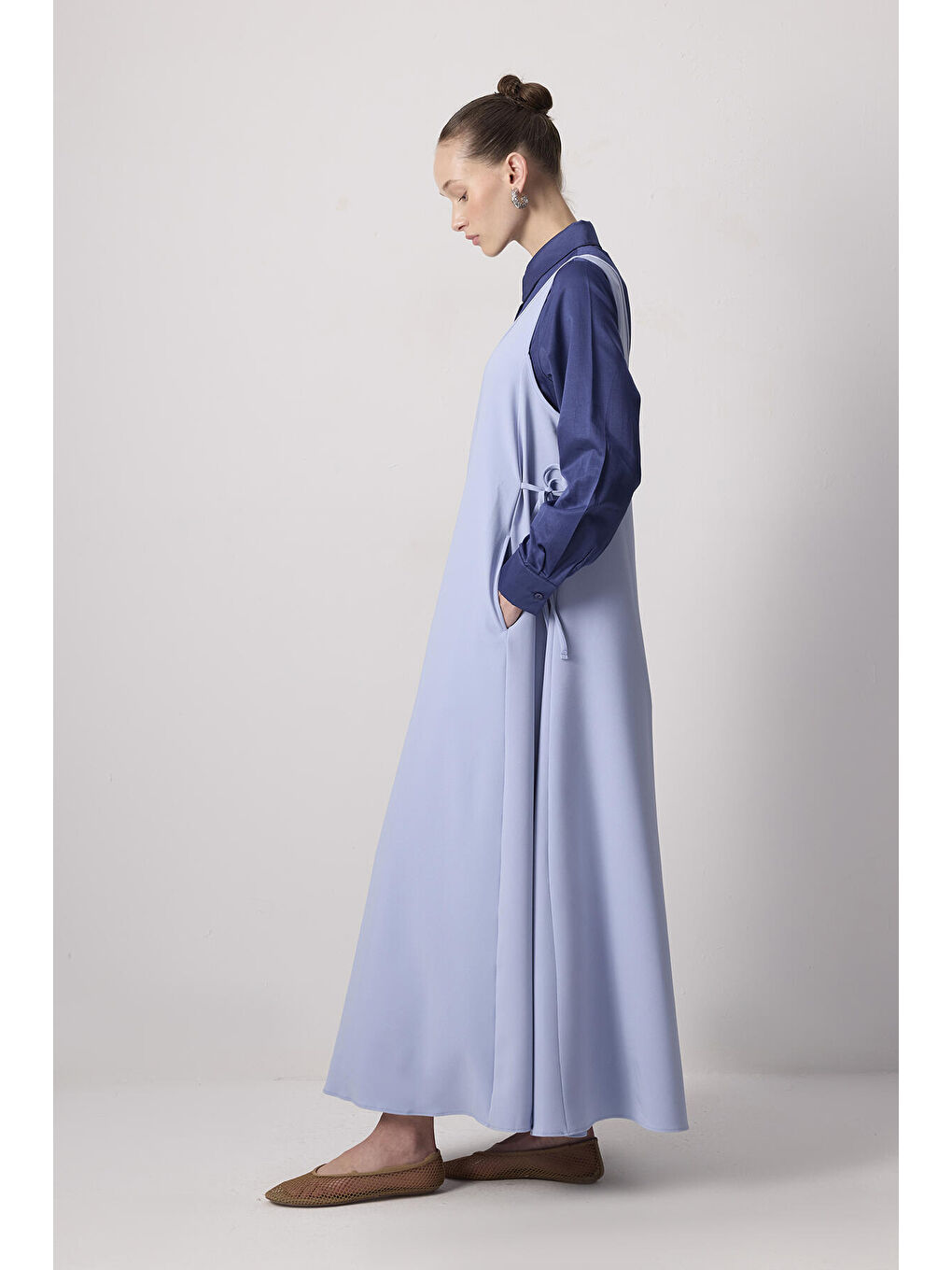 Mavi Oversıze Krep Jile-2