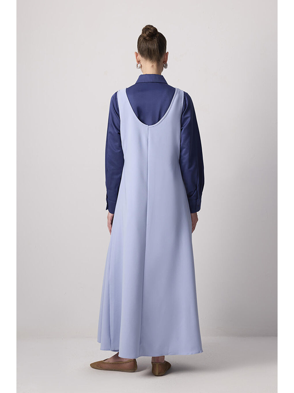 Mavi Oversıze Krep Jile-3