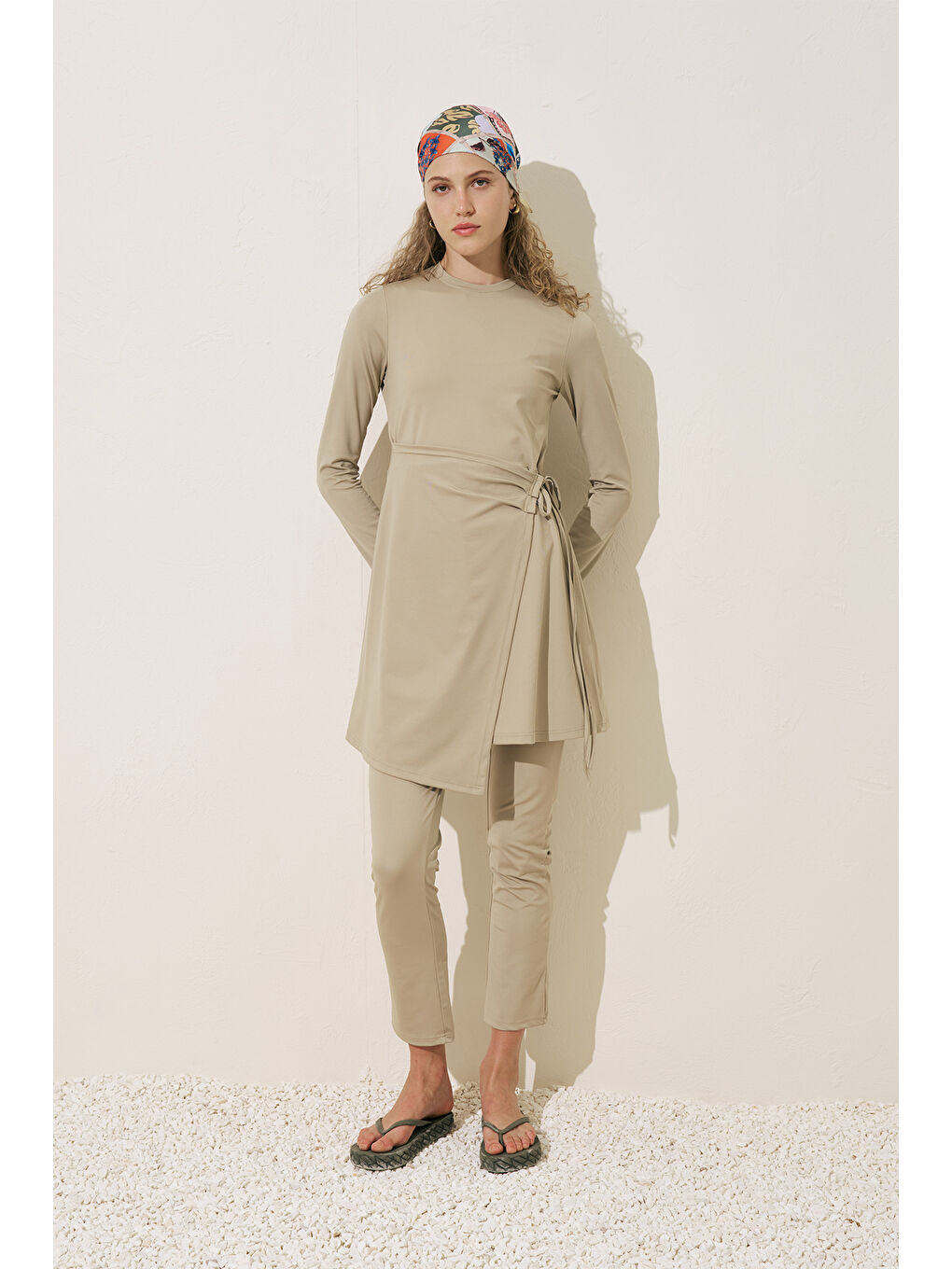 Anvelop Etekli Mayo Elbise Yeşil-1