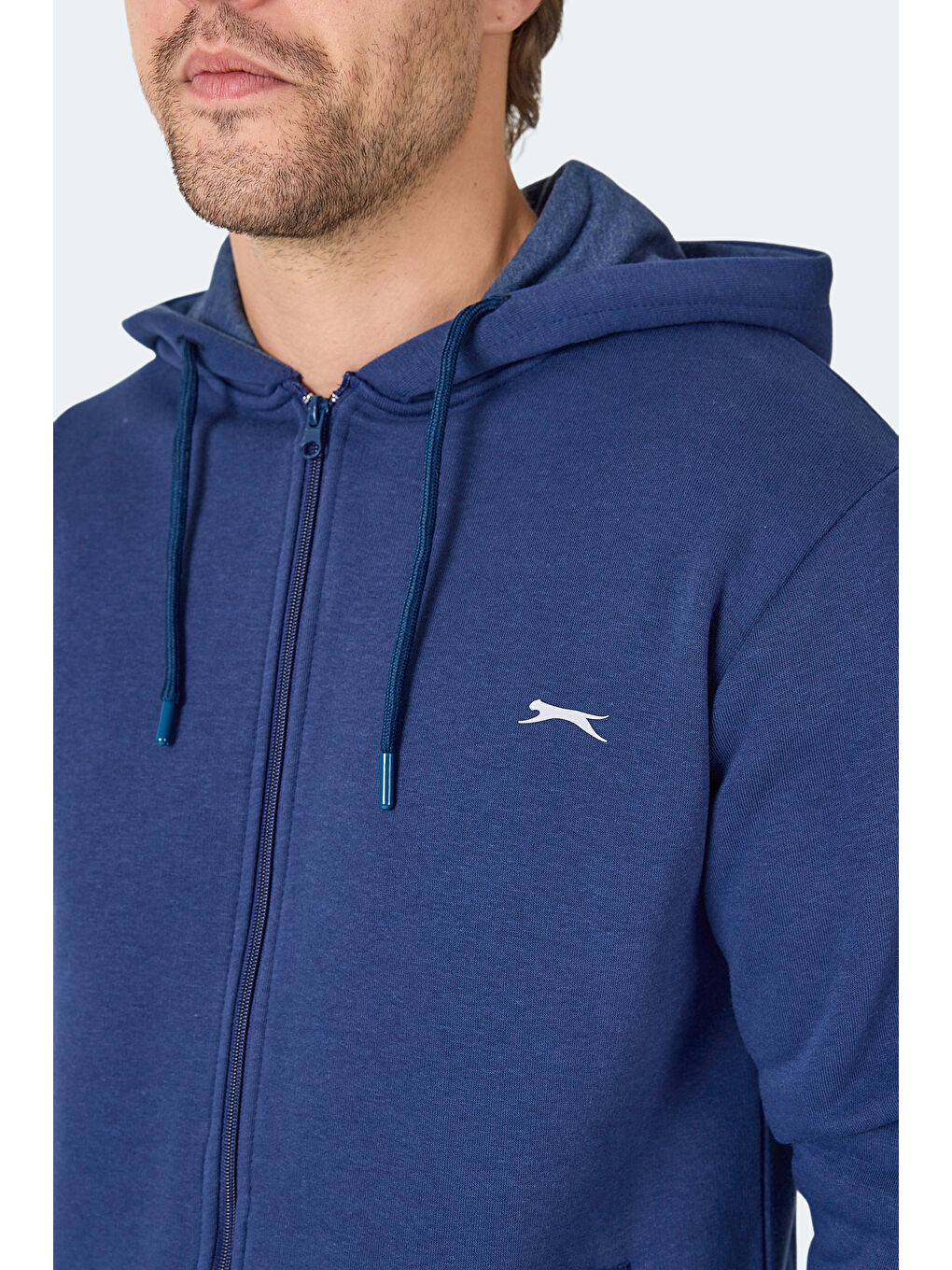 MAJESTIC I Erkek Fermuarlı Kapüşonlu Cepli Lacivert Sweatshırt-1