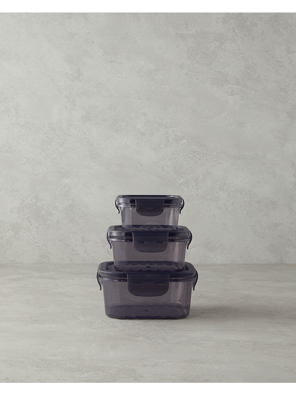 Sasha Plastik 3'lü Saklama Kabı 500+1000+1700 ml Antrasit