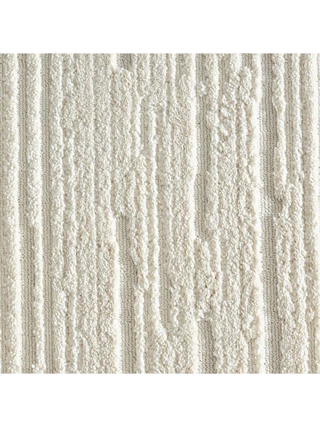 Ekru Bilbao White Swan Saçaklı Çizgi Desenli Halı - Krem - 160x230 cm-3