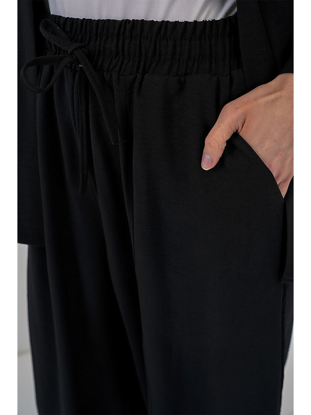 Kadın Kimono İkili Takım 6693 - Siyah-4