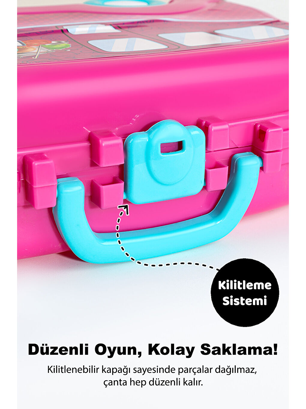 18 Parça Tekerlekli Oyuncak Mutfak Seti - Çantalı Mutfak Tava Tencere Aksesuarlı Aşçı Meslek Oyunu-4
