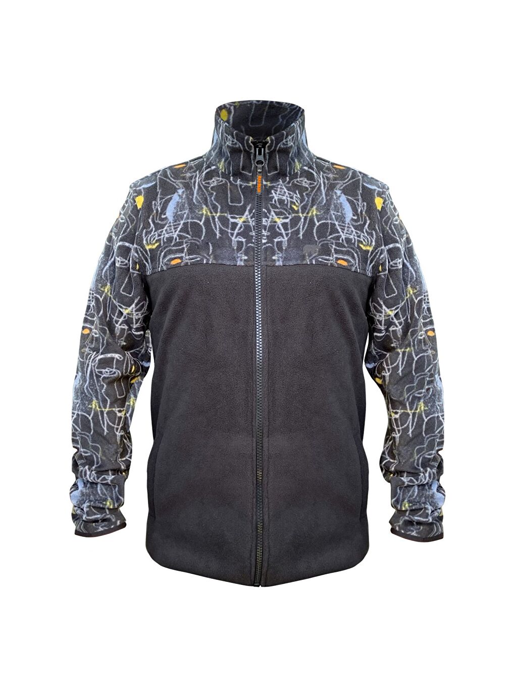 Siyah Face Si̇yah Fermuarlı Erkek Polar