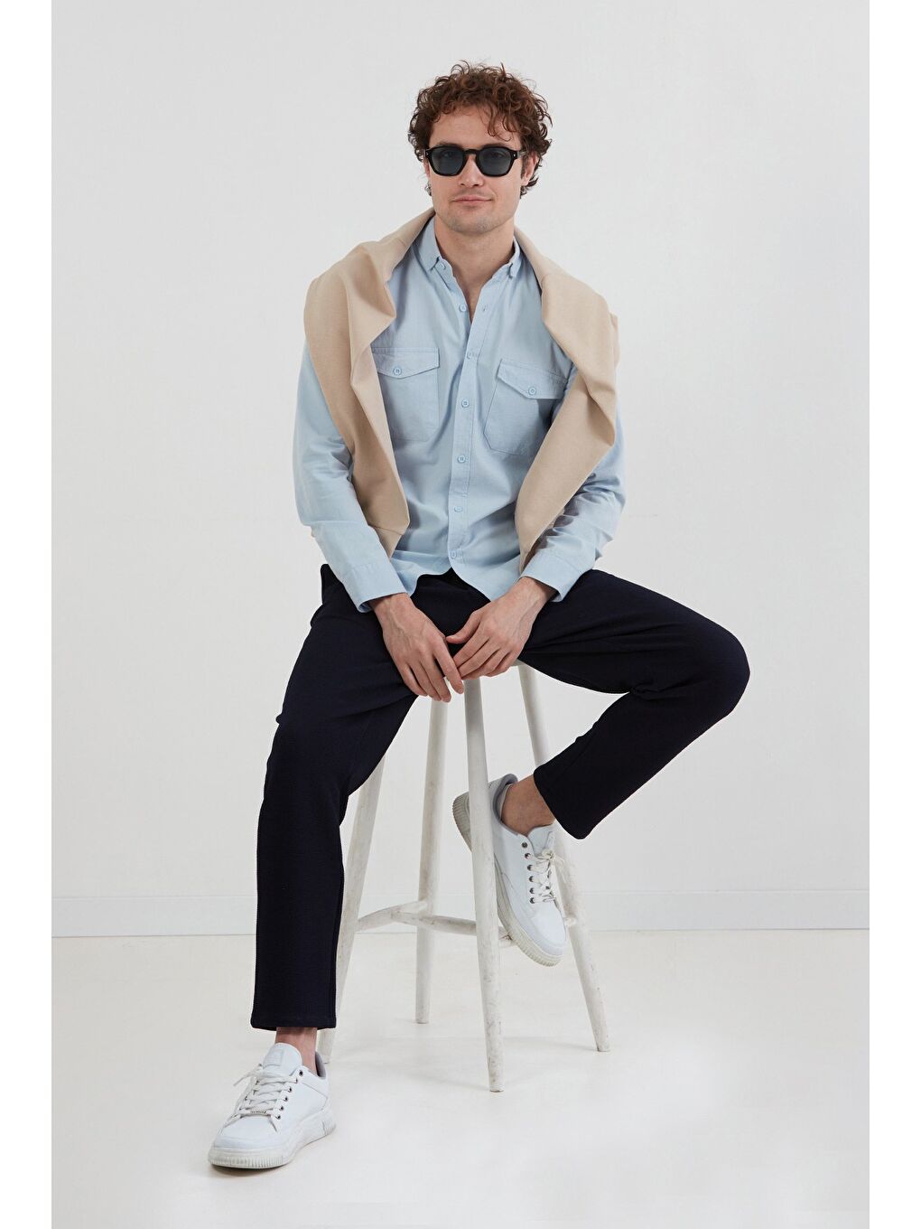 Mavi Basic Çift Cepli %100 Pamuk Gömlek-1