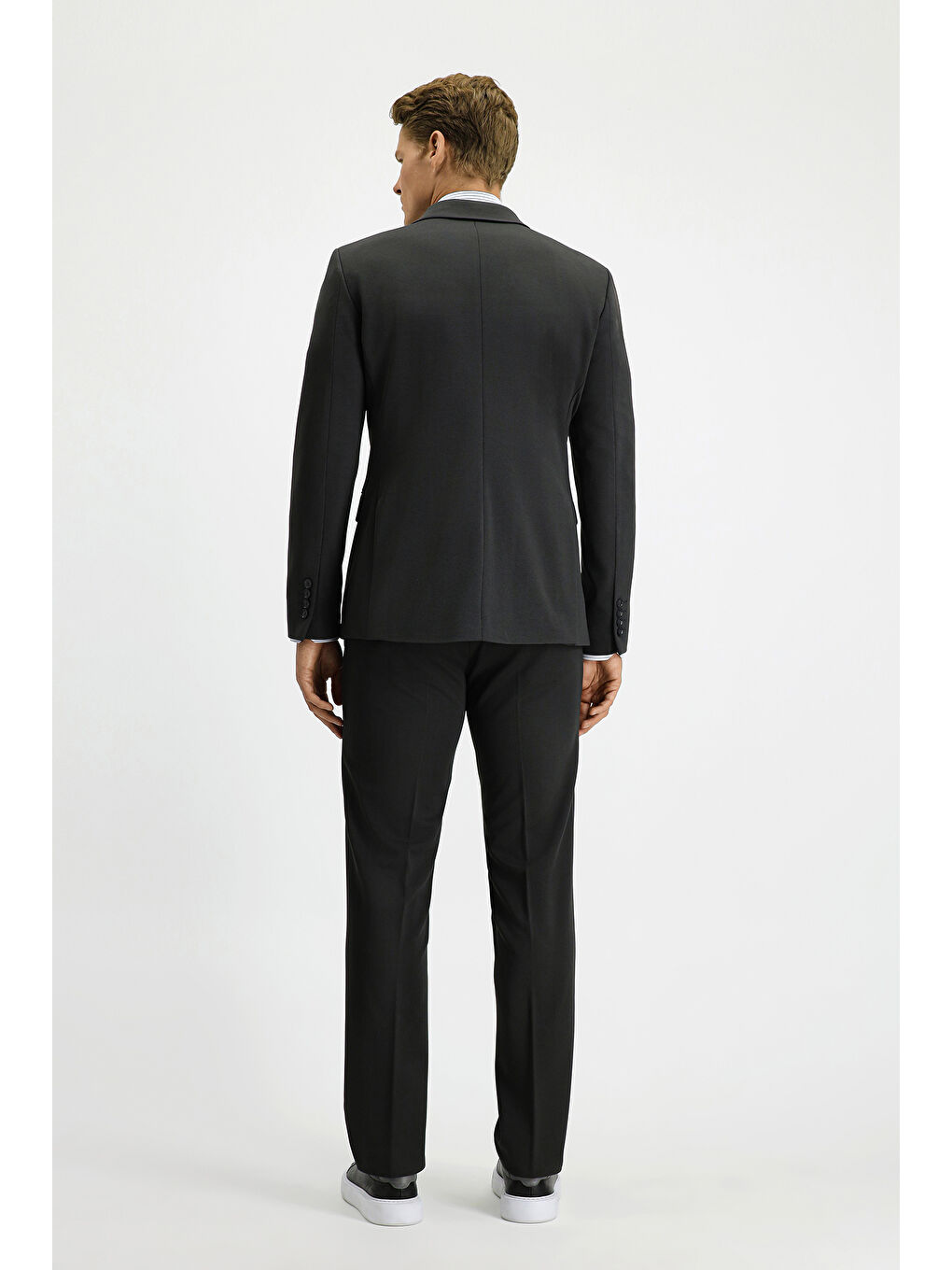 Antrasit Regular Fit Kruvaze Takım Elbise-4