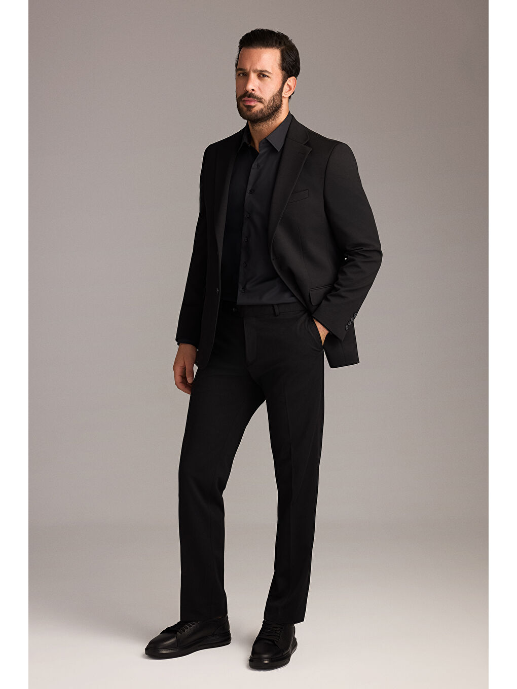 Siyah Relaxed Fit Rahat Kesim Klasik Takım Elbise