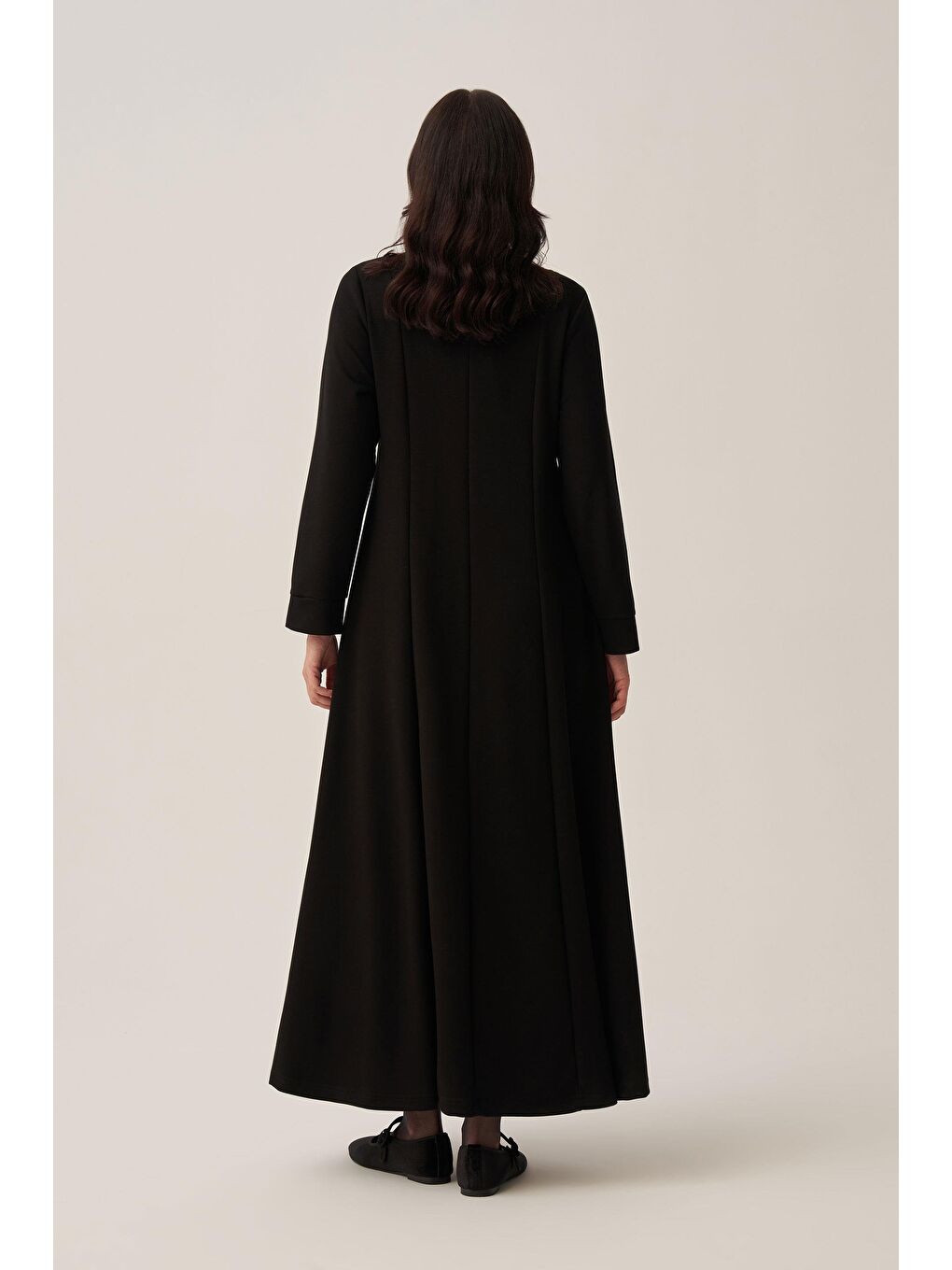 Siyah-Yumuşak Dokulu Parçalı Elbise-2