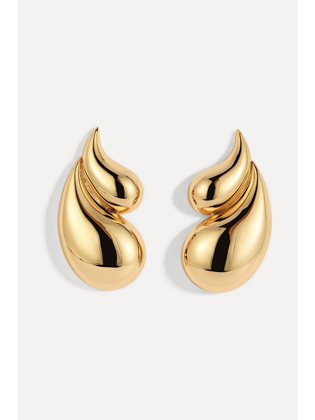 Sarı Lili Clasp Gold Çelik Damla Küpe-9
