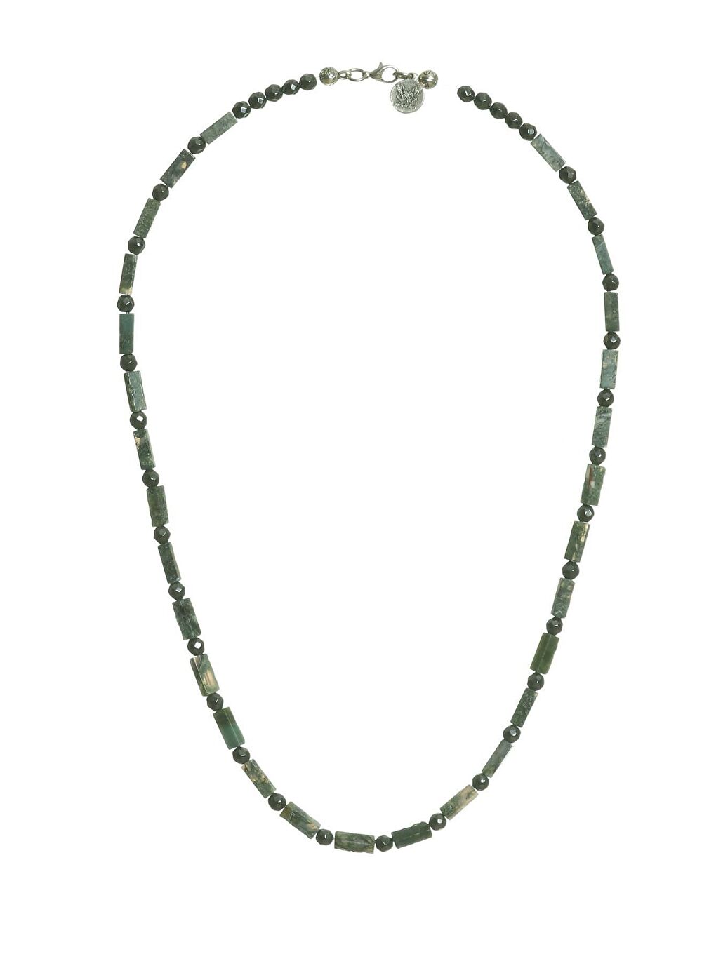 Yeşil Erkek Havlit Doğaltaş & Fasetli Hematit El Yapımı Tasarım Kolye