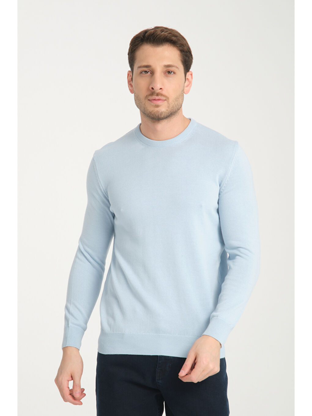 Mavi Bisiklet Yaka Erkek Kazak 1001